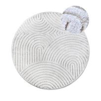 Apvalios formos kilimas baltos spalvos ø 200 cm Panglao New York White – Elle Decoration