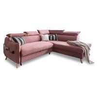 Sulankstoma kampinė sofa iš velveto šviesiai rožinės spalvos (su dešiniuoju kampu) Sweet Harmony – Miuform