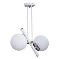 Kabantis šviestuvas baltos spalvos/sidabrinės spalvos ø 15 cm su stiklo gaubtu Libra – Squid Lighting