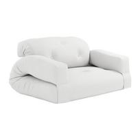 Balta minkšta lauko sofa-lova Karup Design OUT™ Hippo White