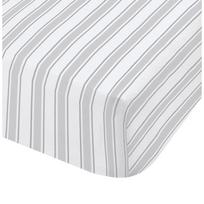 Pilka ir balta medvilninė paklodė Bianca Check And Stripe, 135 x 190 cm