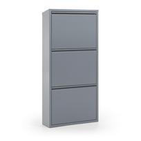 Šviesiai pilkos spalvos iš metalo atlenkiama spintelė batams 50x103x15 cm Ode – Kave Home