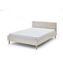 Smėlio spalvos dvigulė lova audiniu dengta be grotelių 140x200 cm Wicki – Meise Möbel
