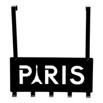 Juoda durų kabykla su 5 kabliukais Compactor Paris