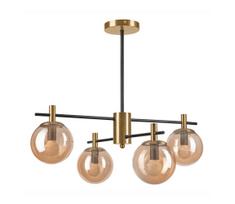 Sietynas ant stulpo LILOU 4xE14/5W/230V auksas/juoda/dūminis smėlio spalva