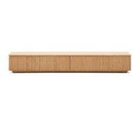 Natūralios spalvos TV spintelė iš ąžuolo 200x30x40 cm Helvine – Kave Home