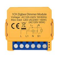 Išmanus šviesos reguliatorius, ZigBee, 1 kanalo, 100-240Vac, TRIAC 150W, TUYA, MQTT
