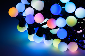 LED eglutės lemputės, RGB spalvos (20 m)