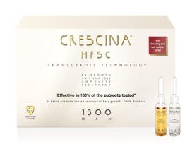 CRESCINA TRANSDERMIC COMPLETE TREATMENT 100% ampulių kompleksas plaukų slinkimo stabdymui ir plaukų atauginimui VYRAMS, 1300 stiprumo, 40 vnt. (20+20)
