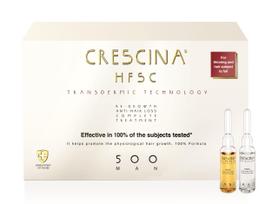 CRESCINA TRANSDERMIC COMPLETE TREATMENT 100% ampulių kompleksas plaukų slinkimo stabdymui ir plaukų atauginimui VYRAMS, 500 stiprumo, 40 vnt. (20+20)
