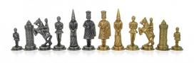 CAMELOT: metalinės šachmatų figūros. Aukštis: 9cm., diametras: 3,2cm.
