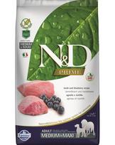 FARMINA N&D Prime Dog Adult Medium & Maxi Lamb & Blueberry 2,5 kg Aviena ir mėlynės