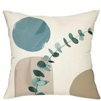 Housse de coussin à motif de feuilles géométriques simples et abstraites, taie d'oreiller pour salon, cana 40x40cm
