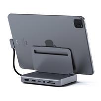 Satechi iPad stand with USB-C hub, 4K HDMI for screen, storage, and accessory connections