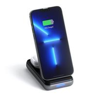 Satechi Duo Wireless Charging Stand, 3-in-1 Qi Charger with Power Bank for Phone, Watch, and Earbuds