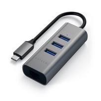 Satechi USB-C hub with 3 USB 3.0 ports and Gigabit Ethernet for networking and expanded connectivity for laptops and tablets