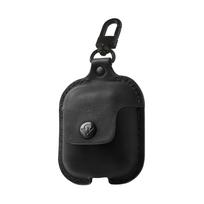 Twelve South AirSnap Premium Leather Case for AirPods with Integrated Swivel Clip - Black