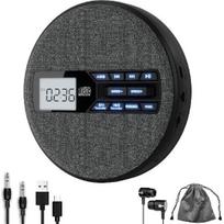 Įkraunamas Nešiojamas CD Grotuvas Su Dvigubais Garsiakalbiais Ir Apsauga Nuo Šokinėjimo,CD,Dvigubas Bluetooth,FM Transliacija,USB,AUX,LCD Ekranas,Apšviestas Mygtukas,Pakartojimas