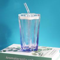300ML Penkiakampė Žvaigždės Stiklinė Puodelis su Šiaudeliu ins Aukšto Grožio Gradientinė Žvaigždės Puodelis su Dangteliu Namų Naujas Tinklo Raudonasis Gėrimo Puodelis 300ml