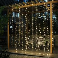Girlianda užuolaida SMART 300 LED 3x3 m su nuotolinio valdymo pultu, šiltai balta