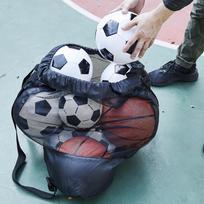 Futbolo tinklinis kamuolių krepšys su raišteliu nešimui, plaukimo įrangos laikymui 54cmx58cm