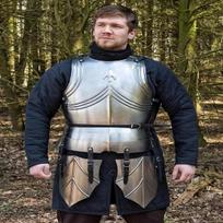 Plieninio riterio narsa Viduramžių kirasa ir šlaunų apsaugos LARP, SCA Cosplay Epinio kario krūtinės plokštė mūšiui ir rekonstrukcijai Dovana