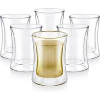 Šiuolaikiniai izoliuoti turkiškos arbatos stiklinukai - 6 vnt. dvigubos sienelės stikliniai arbatos puodeliai (6 oz / 177 ml) 6 oz-177 ml gryna