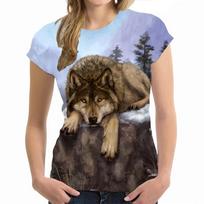 3D wolf print T-shirt men and Women Short Sleeve Harajuku streetwear oversized tops female clothes summer Y2K T-shirt S