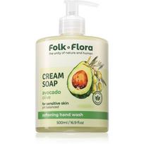 Folk & Flora Avocado & Olive skystasis muilas jautriai odai 500 ml