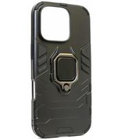 Juodas dėklas Apple iPhone 16 Pro telefonui "Ring Armor"