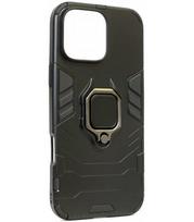 Juodas dėklas Apple iPhone 16 Pro Max telefonui "Ring Armor"