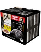 SHEBA Select Slices in Gravy Naminių paukščių, vištienos ir kalakutienos skonių mišinys padaže 32x85g