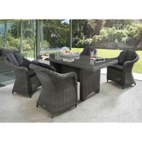 Valgomojo komplektas MARLENA VINTAGE GREY su stačiakampiu 200 cm stalu  4+1
