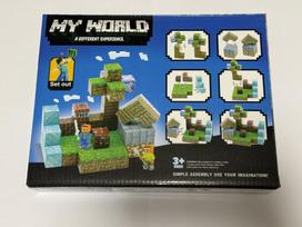 Magnetinis blokelių rinkinys Minecraft stiliaus, 50 vnt.