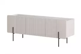 TV staliukas Malmi 150 cm, Kašmyras Crema Bianca juodos kojos