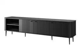 TV staliukas Vesper 187 RD juodas mdf juodas kojos