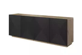 Durų komoda 200 cm, Asha Artisan juoda matinė