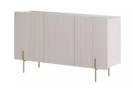 Komoda Malmi 150 cm, Kašmyras Crema Bianca auksinės kojelės