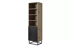 Knygų lentyna, Asha 50 cm, su metalinėmis kojelėmis Artisan juoda matinė