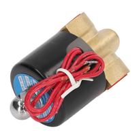 Žalvarinis elektrinis solenoidinis vožtuvas 2W025?08 Normaliai uždarytas 14 colių 2 padėčių 2 krypčių vandens vožtuvas 220V