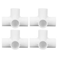 10vnt 4 krypčių PVC jungtis alkūnė vamzdžio jungiklis 25mm išleidimo anga rinkinys baldų jungimui Baltas
