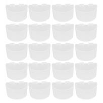 20 vnt. Paukščių maisto dubenėlis Plastikinis papūgos vandens padavimo puodelis Narvelio lesyklos lovelio rinkinys Baltas 11x6cm / S balta
