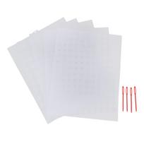 5 vnt. Plastikinio tinklelio drobės lakštų 7 akių 33,5x26cm balti plastikiniai drobės akių lakštai su 4 mezgimo skylutėmis