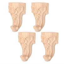4 vnt. Spintelės kojos Drožinėtos Stalo kojos Baldų kojos Sofos kojos Europietiško stiliaus(12x6 cm)