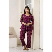 Indian Women Designer Top Kurta Pant Set Party Wear Top Tunic Pure Cotton Kurti 2366 M-38