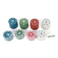 100 vnt. pokerio žetonų kortos su dalintojo žetonu nešiojamas nešiojimo dėklas vaikams suaugusiems