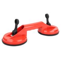 Dvigubas siurbtukas Raudonas plastikas Dvigubos galvutės stiklo traukiklis Plytelių grindų ištraukiklis 11,5 cm