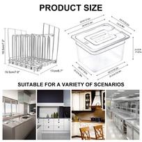 11L Sous Vide konteineris su dangčiu ir stovu - Nuimami skirtukai - Suderinamas su Anova, Joule & Instant Pot transparent