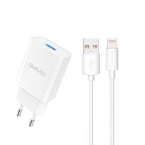 USB-A įkroviklis 2.1A 10W su kabeliu iPhone USB-A - Lightning, baltas