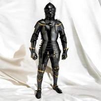 Juodo Riterio Pilno Kūno Šarvų Kostiumas Viduramžių Gotikinis Plieno Kostiumas Cosplay, LARP, Kolekcionieriams, Rankų Darbo Dovana